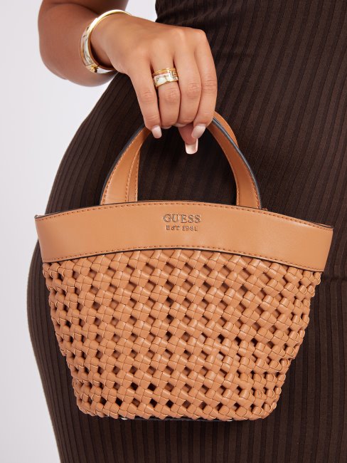 Sicilia Tressé Mini Cabas Guess Marron