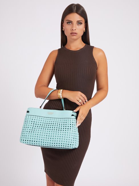 Sac à Main Guess Sicilia Tressé Bleu Clair