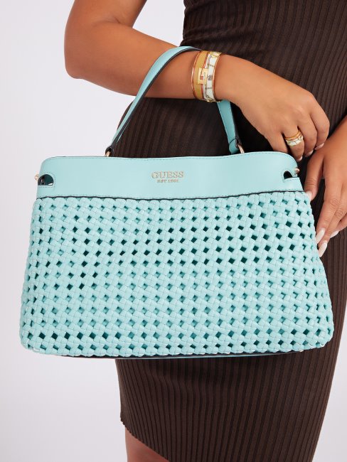 Sac à Main Guess Sicilia Tressé Bleu Clair