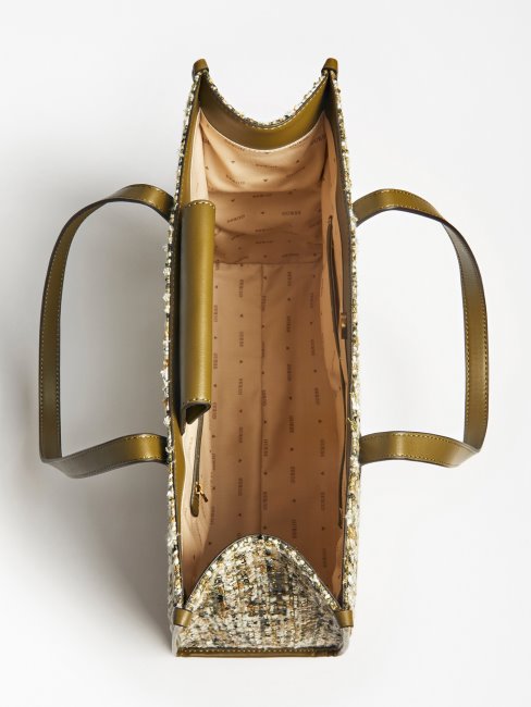 Guess Silvana Tweed Shopper Vert