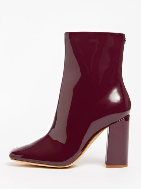 Bottes Guess Basses En Cuir Verni Rouge