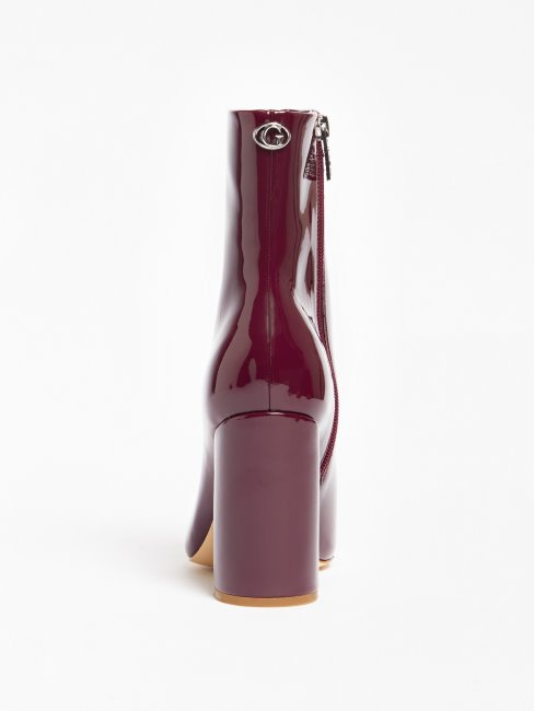 Bottes Guess Basses En Cuir Verni Rouge