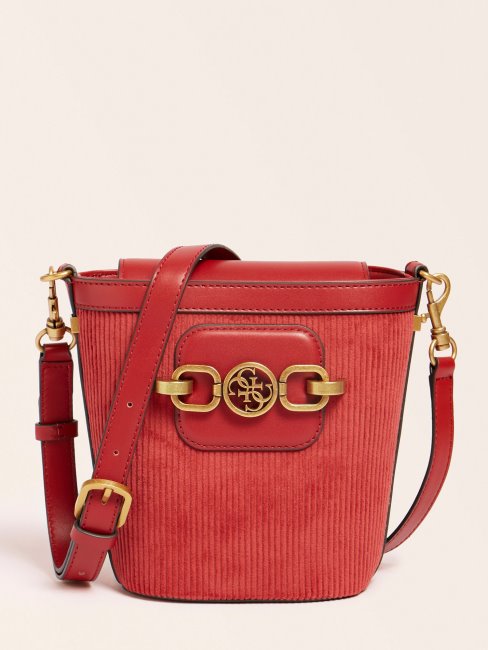 Sac Seau Guess Orange En Velours Côtelé