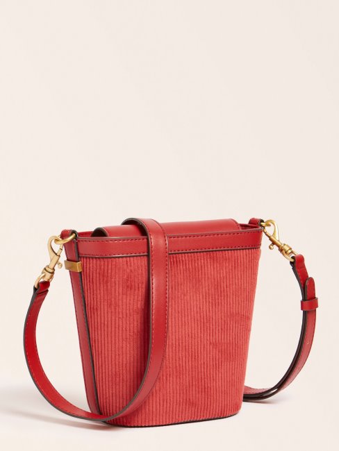 Sac Seau Guess Orange En Velours Côtelé
