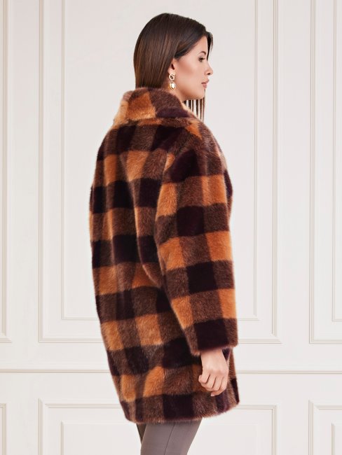 Guess Marciano Manteau En Fausse Fourrure Marron Multi