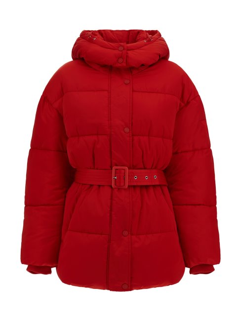 Guess Doudoune Ceinturée Rouge