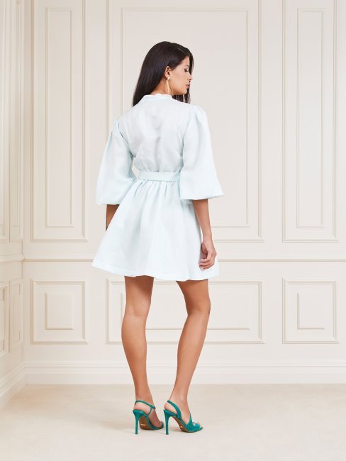 Robe Ceinturée Marciano Guess Bleu Clair