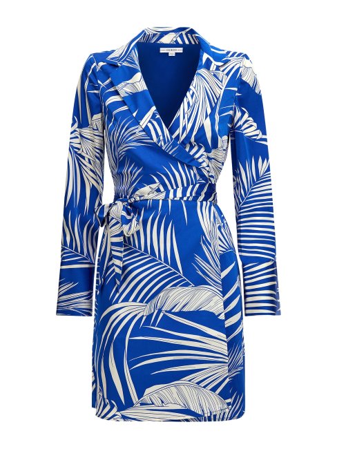 Robe Portefeuille Imprimée Sur L'ensemble Guess Bleu Multi