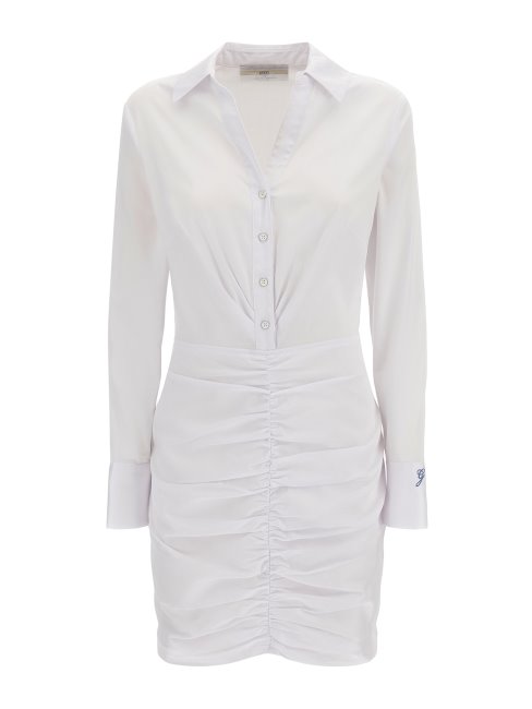 Robe Drapée Détail Blanc Guess