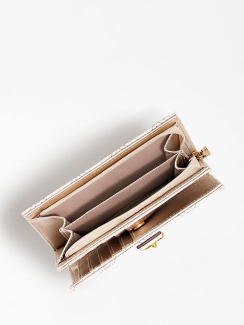 Portefeuille Gaia 4g Logo Guess Blanc