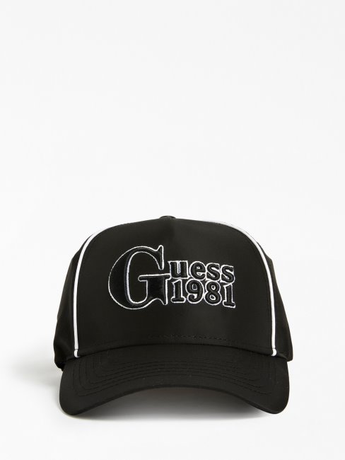 Casquette De Baseball En Satin Noir Guess