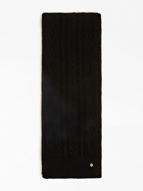 écharpe En Maille Torsadée Noir Guess