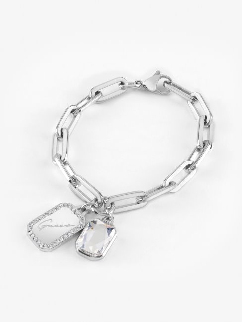 Guess Bracelet En Argent Avec étiquette En Cristal