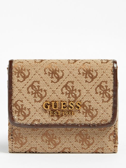 Portefeuille Marron Aviana 4g Logo Guess