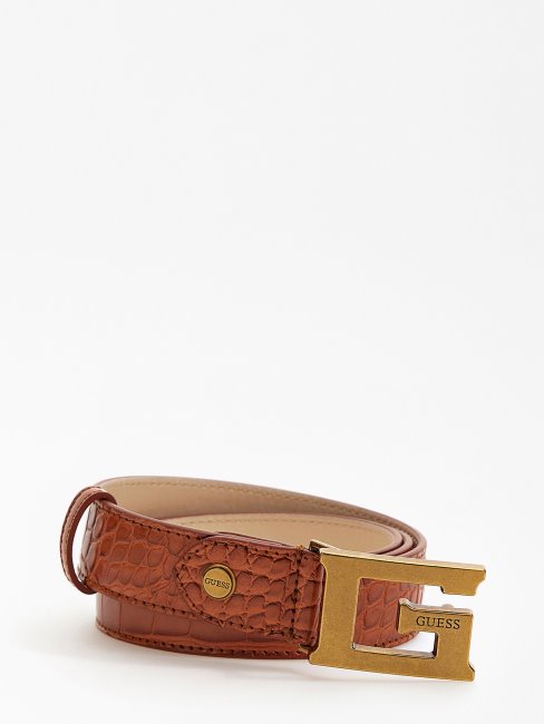 Ceinture Retour Croco Marron Guess