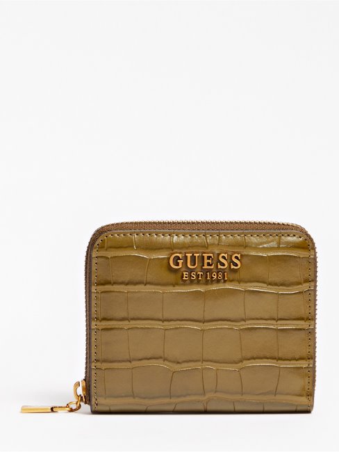 Guess Mini Portefeuille Imprimé Croco Laurel Vert
