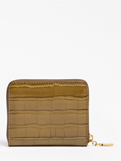 Guess Mini Portefeuille Imprimé Croco Laurel Vert