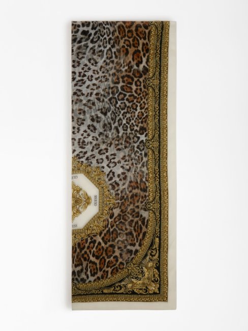 Foulard Blanc Guess Animalier Baroque