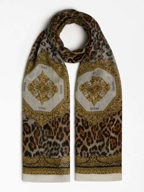 Foulard Blanc Guess Animalier Baroque