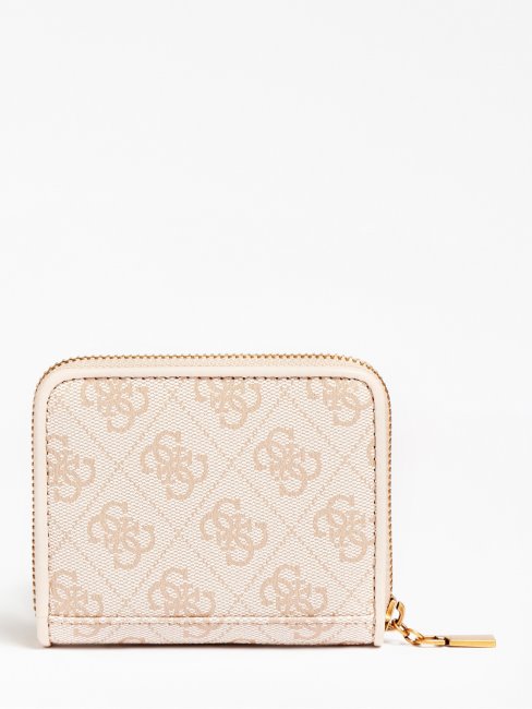 Izzy 4g Logo Mini Portefeuille Crème Guess