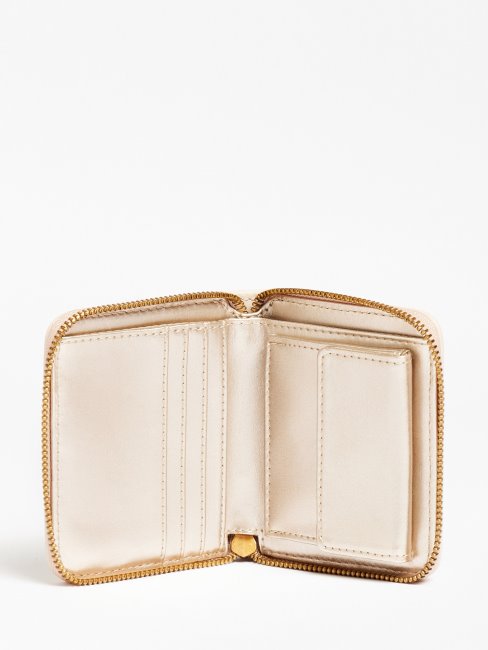 Izzy 4g Logo Mini Portefeuille Crème Guess
