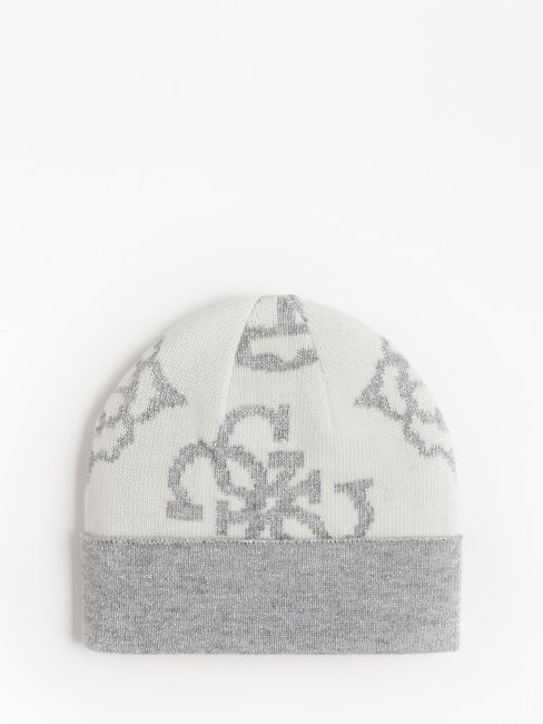 4g Logo Peony Beanie Hat Guess Blanc