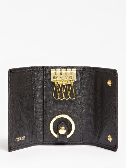 Porte-clés Saffiano Noir Guess