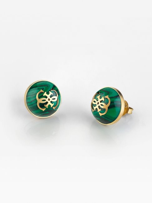 Boucles D'oreilles Boule Verte Multi 4g Logo Guess