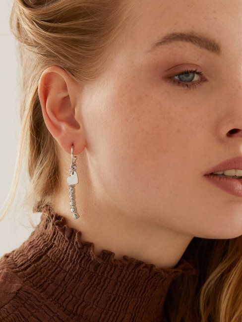 Boucles D'oreilles Coeur à Coeur En Argent Devine