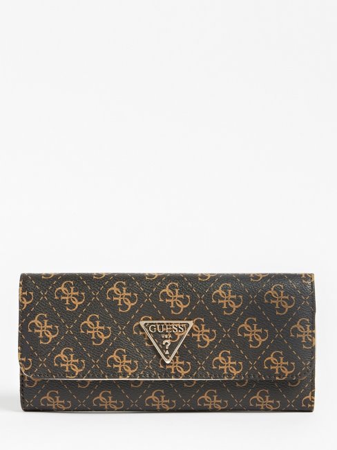 Portefeuille Laurel 4g Logo Marron Guess