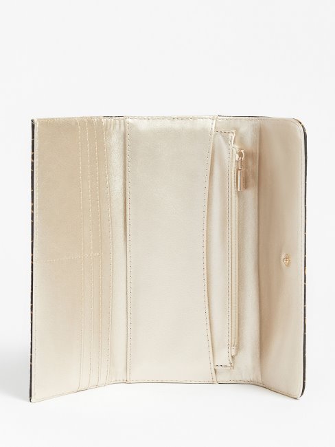 Portefeuille Laurel 4g Logo Marron Guess