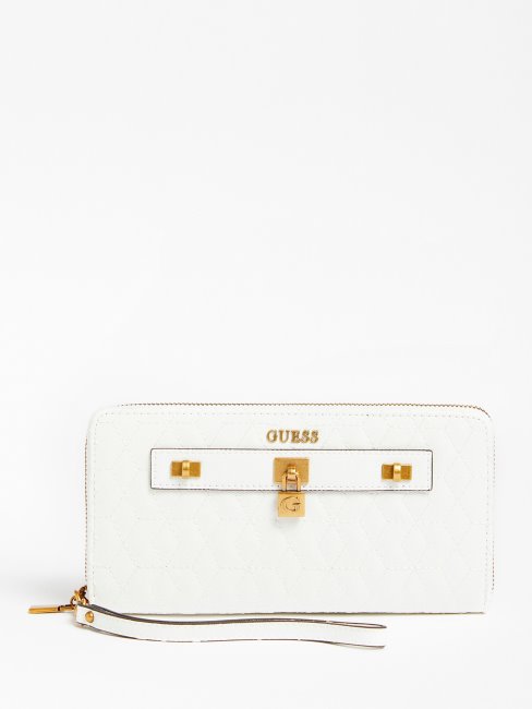 Guess Portefeuille Matelassé Isidora Blanc