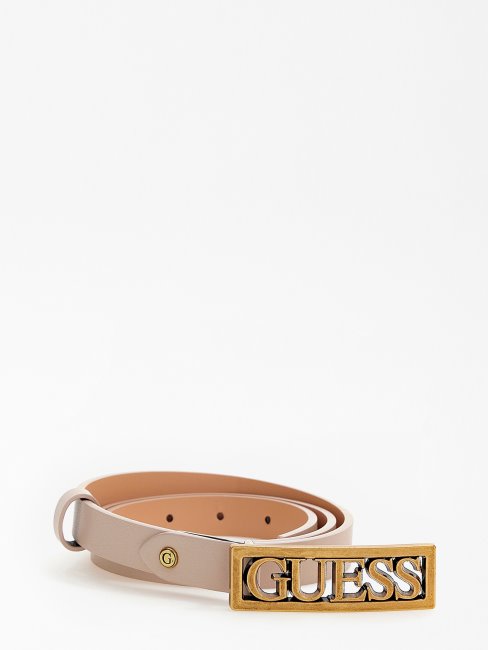 Ceinture à Boucle Logo Guess Izzy Crème