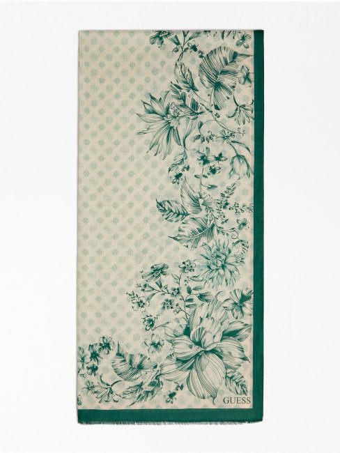 Foulard Fleuri Vert Guess