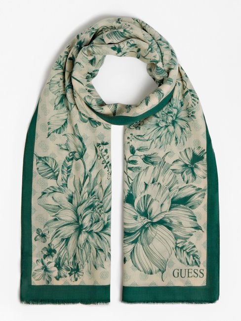 Foulard Fleuri Vert Guess
