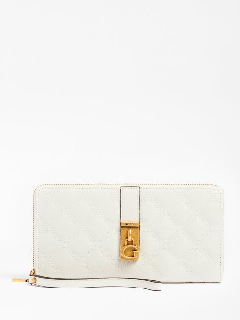 Portefeuille Guess Gaia 4g Blanc Avec Logo