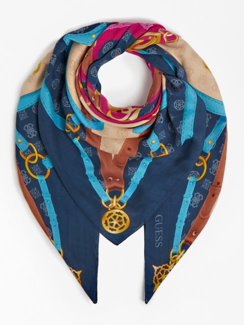 Guess Bleu Multi 4g Pivoine Logo Kefiah