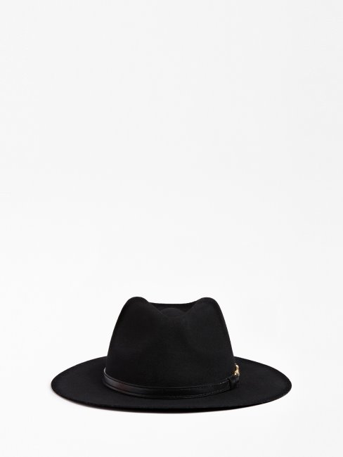Chapeau Fedora Laine Noir Guess
