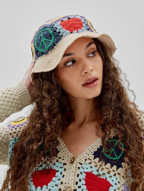 Chapeau Imprimé Guess Multi Beige