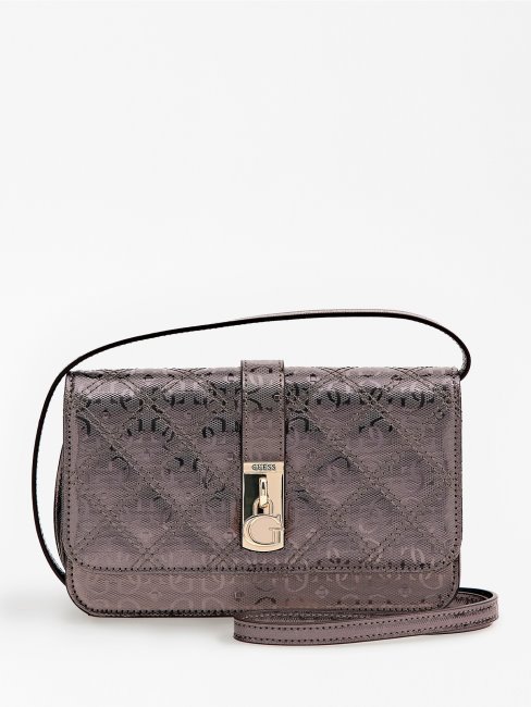 étui De Téléphone Gris Gaia 4g Logo Guess