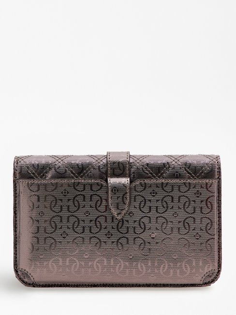 étui De Téléphone Gris Gaia 4g Logo Guess