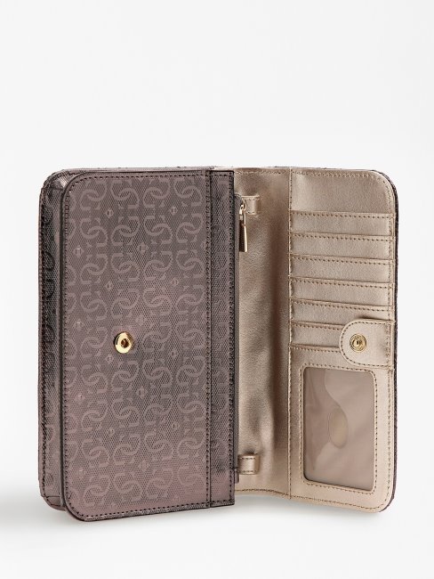 étui De Téléphone Gris Gaia 4g Logo Guess