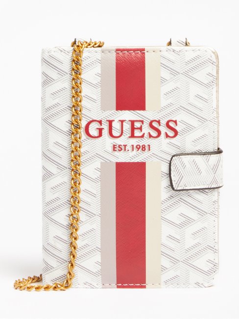 Portefeuille Guess Vikky G Cube Logo Crème