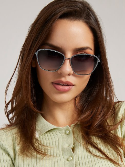 Lunettes De Soleil Carrées Modèle Guess Gris