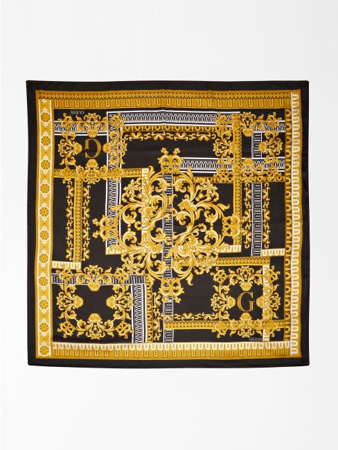 Guess Foulard Baroque Imprimé Noir