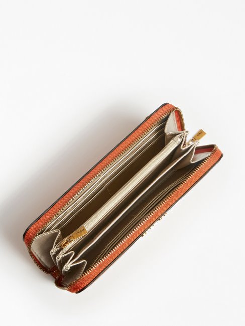 Portefeuille Maxi Marron à Imprimé Croco Guess Laurel