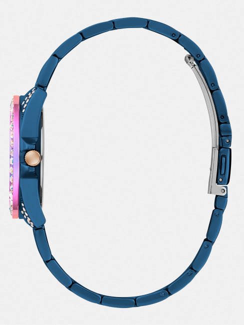 Montre Guess En Cristal Avec Fonction Date Bleu