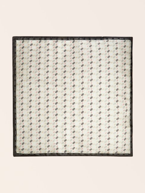 Foulard En Soie Imprimé Logo 4g Guess Noir