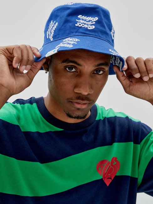 Bob à Logo All Over Guess Bleu