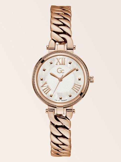 Montre Analogique En Acier Gc Or Rose Guess Nouvelle Tendance
